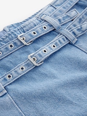 Mid Blue Denim Belted Kilt Skirt - Image 7 of 7