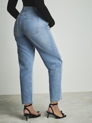 Mittelblau - Hourglass-Jeans mit Barrel-Hosenbein aus 100 % Baumwolle - Bild 3 von 7
