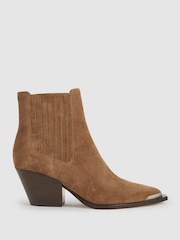 Paige Suede Block-Heel Ankle Boots - Image 1 of 4