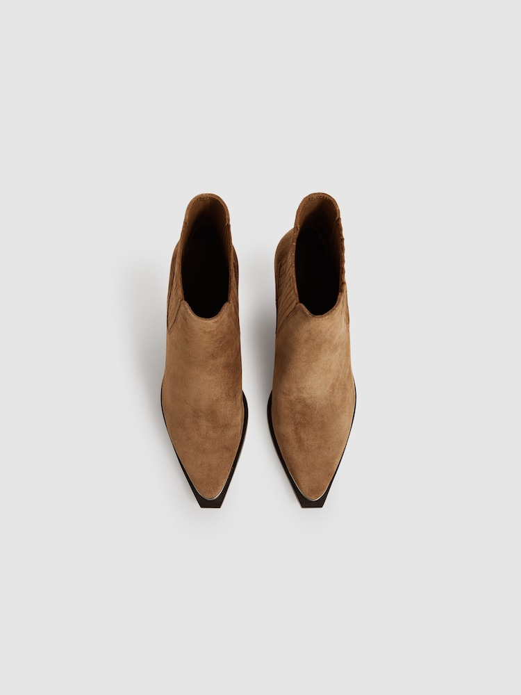 Paige Suede Block-Heel Ankle Boots - Image 2 of 4