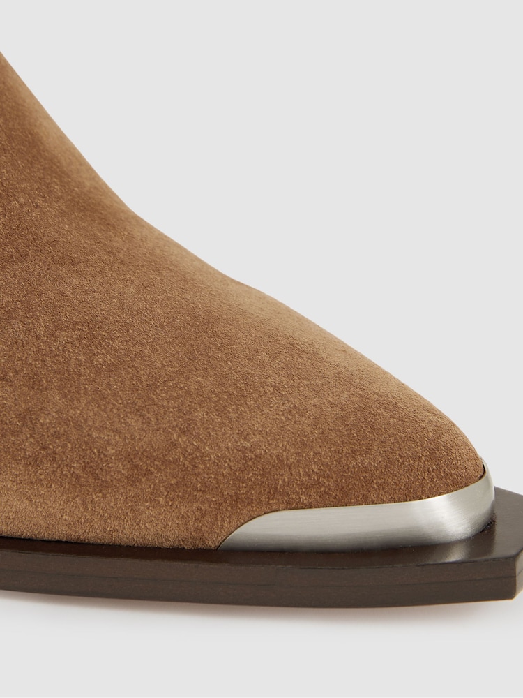 Paige Suede Block-Heel Ankle Boots - Image 4 of 4