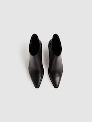 Paige Leather Block-Heel Ankle Boots - Image 2 of 4