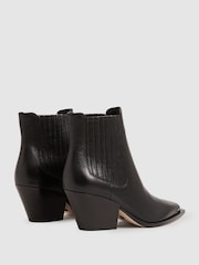 Paige Leather Block-Heel Ankle Boots - Image 3 of 4