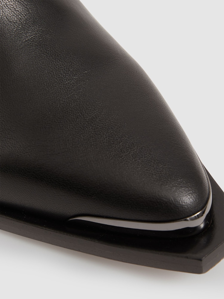 Paige Leather Block-Heel Ankle Boots - Image 4 of 4