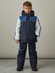 Reiss White/Navy/Blue Thoren 13-14 yrs Padded-Ripstop Ski Jacket - Image 2 of 4