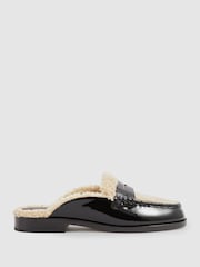 Paige Leather And Shearling Loafer Mules - Image 1 of 4