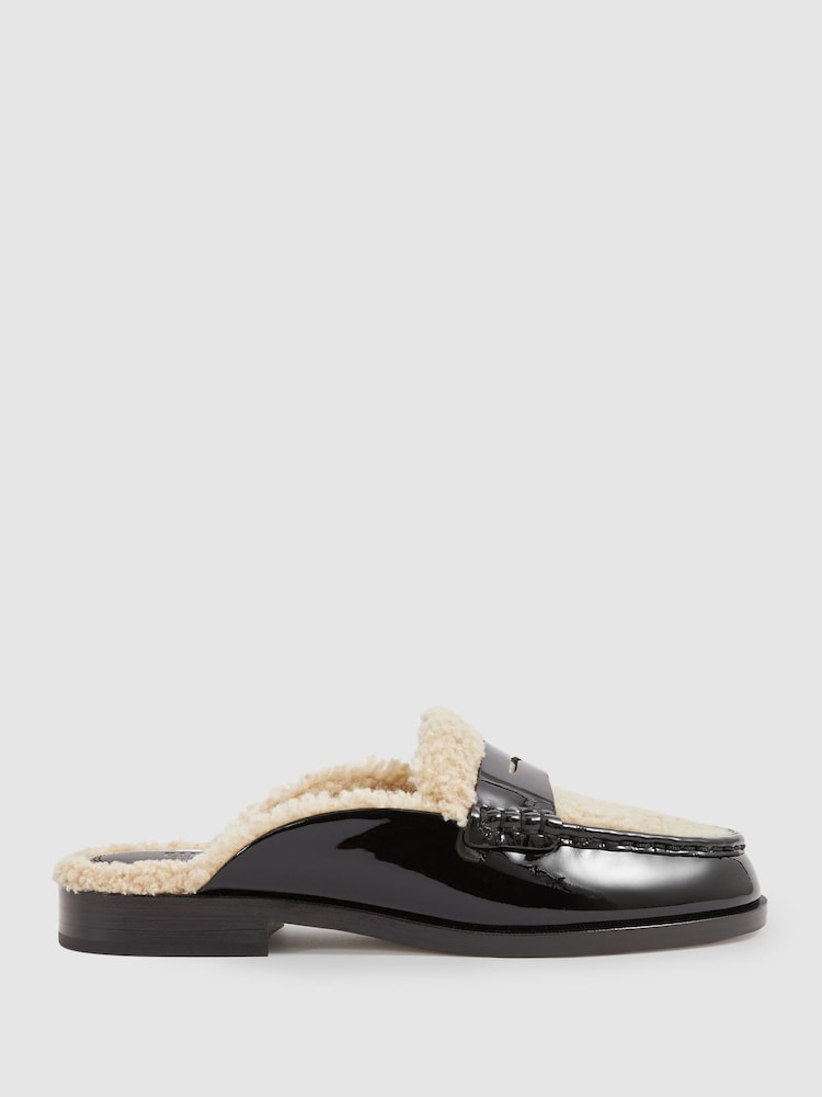Paige Leather And Shearling Loafer Mules - Image 1 of 4