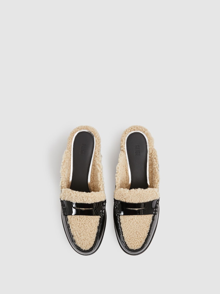 Paige Leather And Shearling Loafer Mules - Image 2 of 4