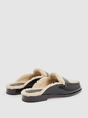 Paige Leather And Shearling Loafer Mules - Image 3 of 4