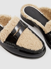 Paige Leather And Shearling Loafer Mules - Image 4 of 4