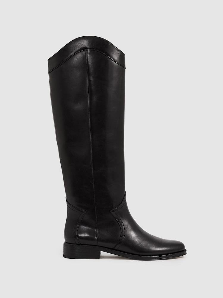 Paige Leather Knee-High Riding Boots - Imagen 1 de 4