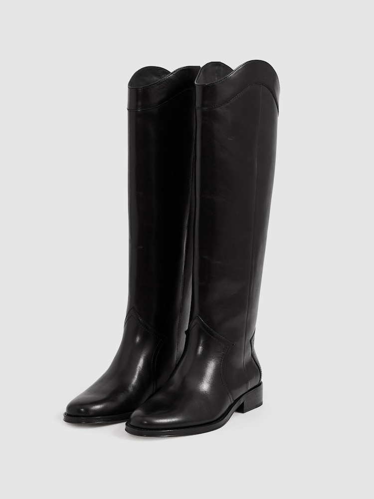 Paige Leather Knee-High Riding Boots - Imagen 2 de 4