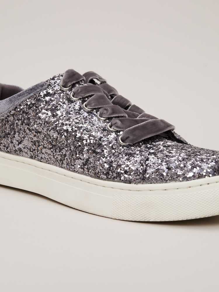 Phase Eight Grey Glitter Trainers - Image 4 of 4