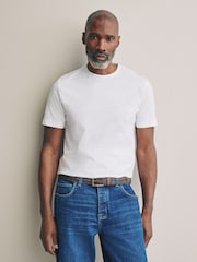 Blanco - Corte slim - Regular Fit Signature SUPIMA® Cotton Crew Neck T-Shirt - Imagen 1 de 6