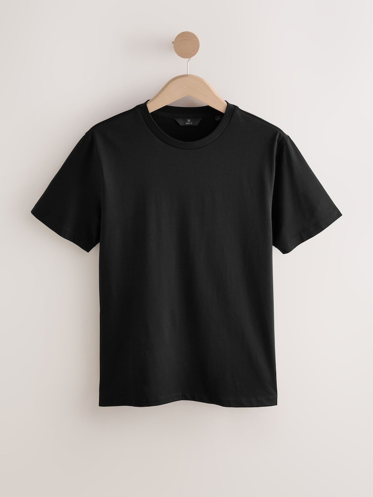 Black Slim Fit Signature SUPIMA® Cotton Crew Neck T-Shirt - Image 5 of 7