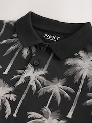 Palmeira preta - Camisa polo de manga curta com estampa completa 100% algodão (3-16anos) - Imagem 7 de 7