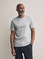 Grey Slim Fit Regular Fit Signature SUPIMA® Cotton Crew Neck T-Shirt - Image 1 of 6