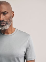 Grey Slim Fit Regular Fit Signature SUPIMA® Cotton Crew Neck T-Shirt - Image 4 of 6