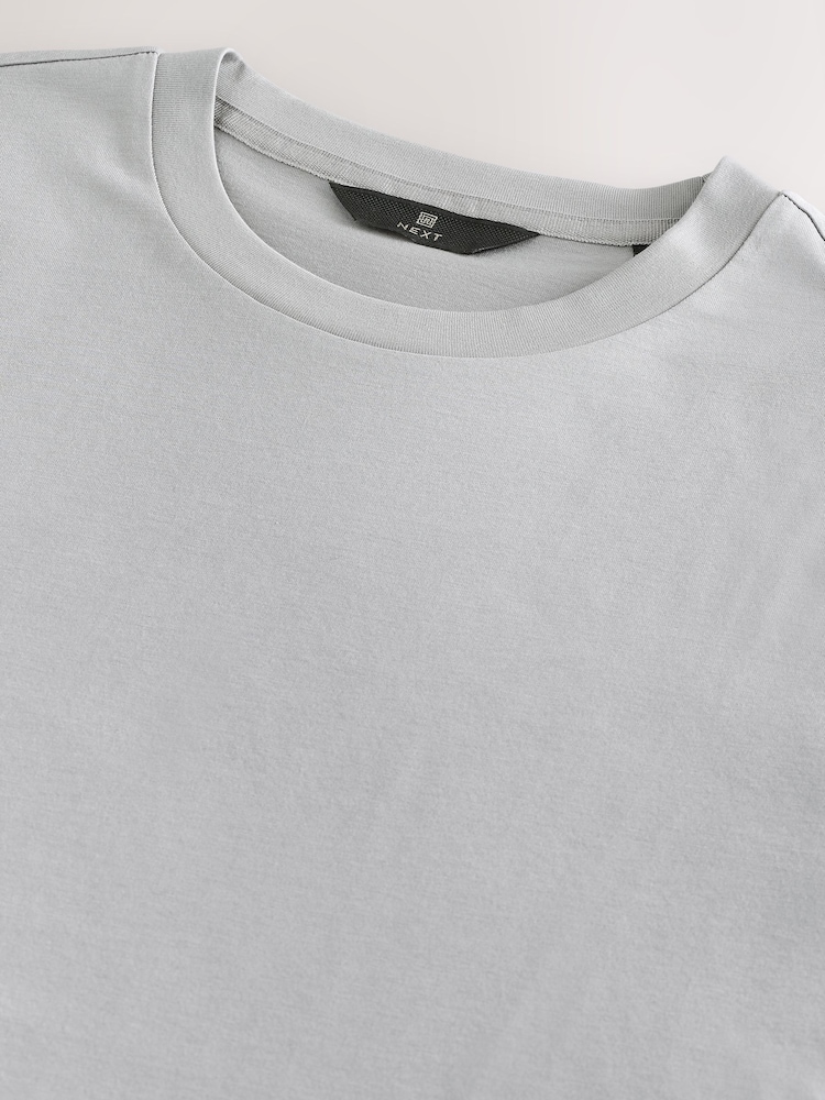 Grey Slim Fit Signature SUPIMA® Cotton Crew Neck T-Shirt - Image 8 of 8 Grey Slim Fit Signature SUPIMA® Cotton Crew Neck T-Shirt - Image 8 of 8