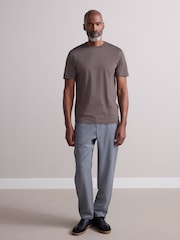Mushroom Brown Slim Fit Regular Fit Signature SUPIMA® Cotton Crew Neck T-Shirt - Image 2 of 7