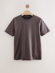 Mushroom Brown Slim Fit Regular Fit Signature SUPIMA® Cotton Crew Neck T-Shirt - Image 5 of 7