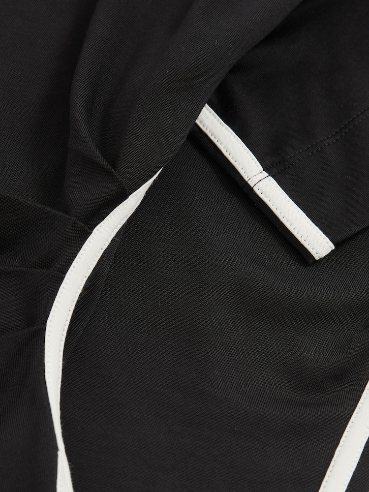 Reiss Cream/Black Audrey Draped Crew-Neck T-Shirt With Cotton - Image 6 of 6