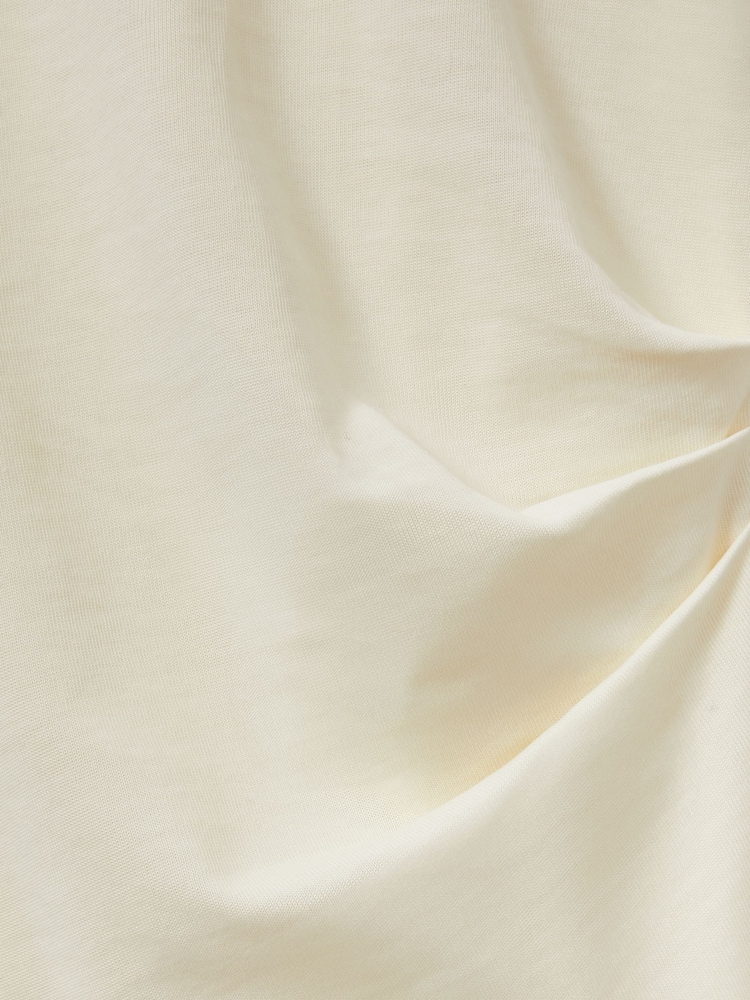 Reiss Ivory Audrey Draped Crew-Neck T-Shirt With Cotton - Image 6 of 6