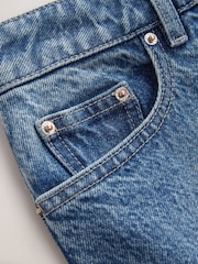 Mid Blue Puffball Denim 100% Cotton Mini Skirt - Image 7 of 8