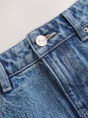 Mid Blue Puffball Denim 100% Cotton Mini Skirt - Image 8 of 8
