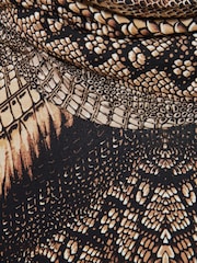 Reiss Brown Naomi Snake-Print Roll-Neck Top - Image 5 of 6