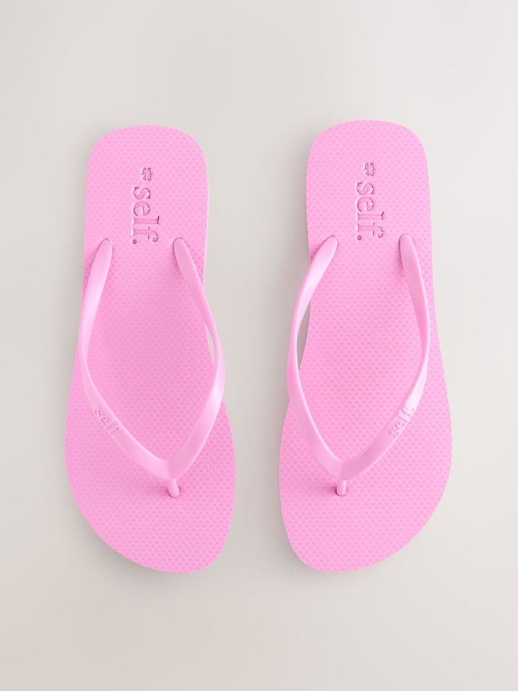 self. Pink Self. Beach Flip Flops - Image 1 of 9