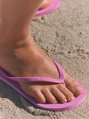 self. Pink Self. Beach Flip Flops - Image 2 of 9