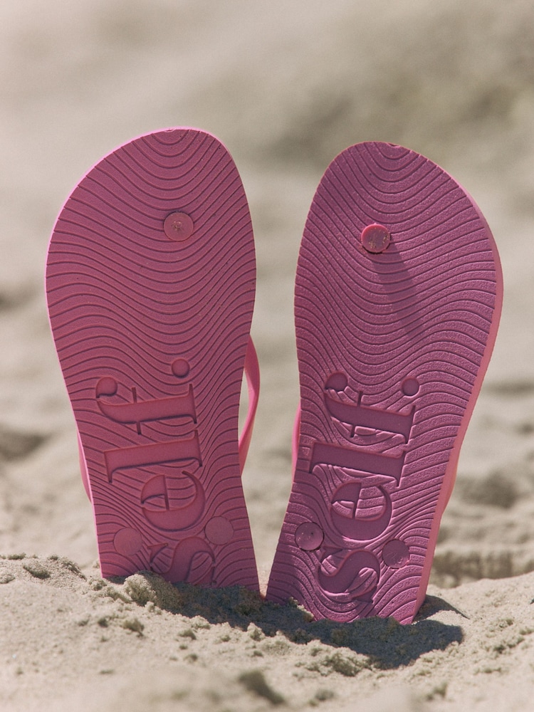 self. Pink Self. Beach Flip Flops - Image 4 of 9