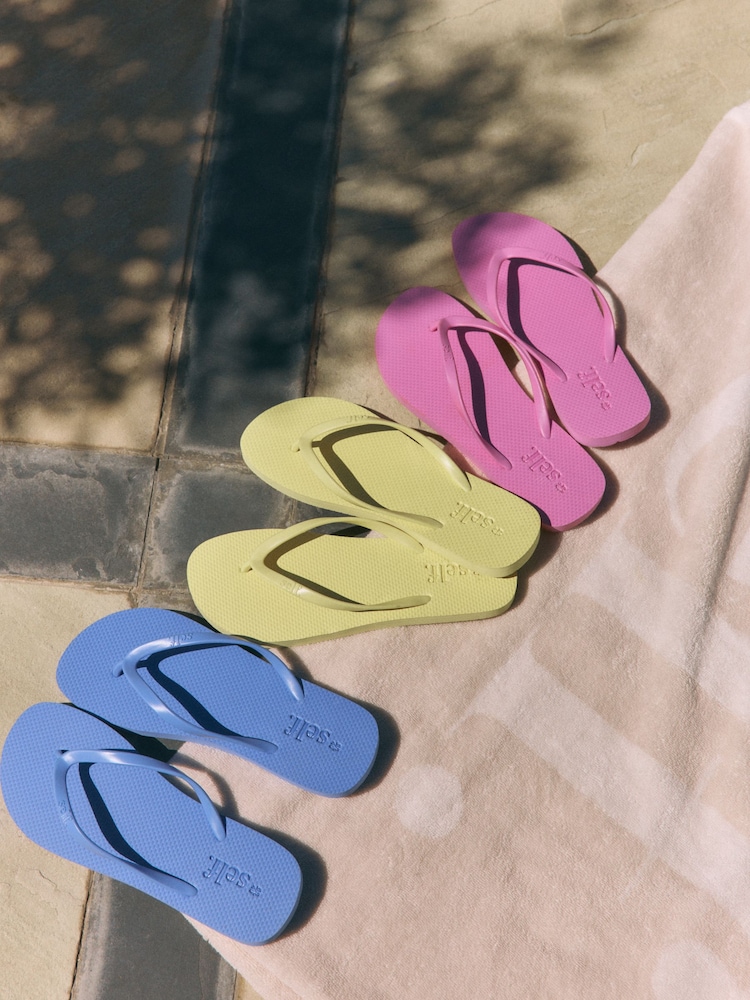 self. Pink Self. Beach Flip Flops - Image 5 of 9