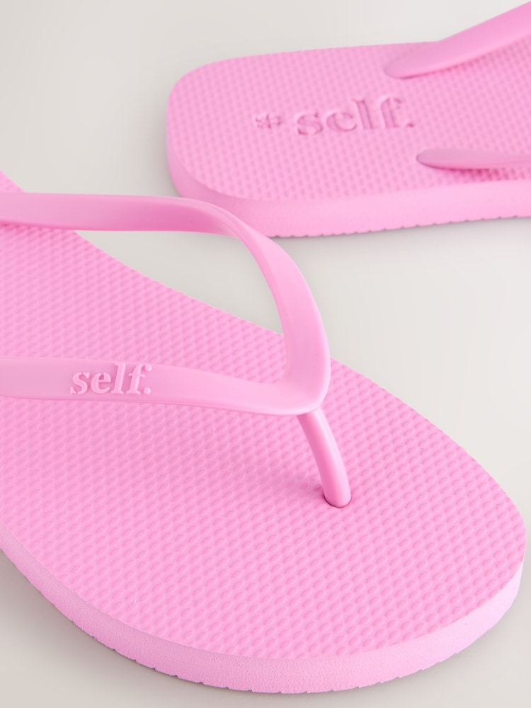 self. Pink Self. Beach Flip Flops - Image 7 of 9