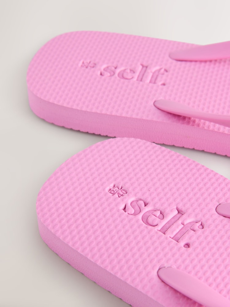 self. Pink Self. Beach Flip Flops - Image 8 of 9
