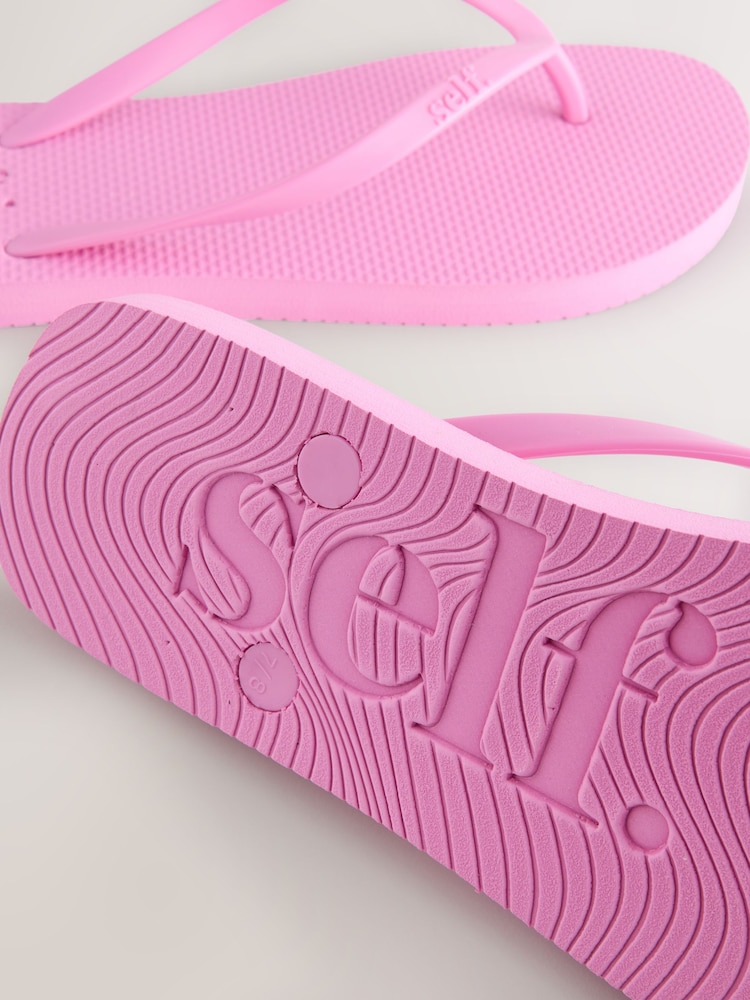 self. Pink Self. Beach Flip Flops - Image 9 of 9