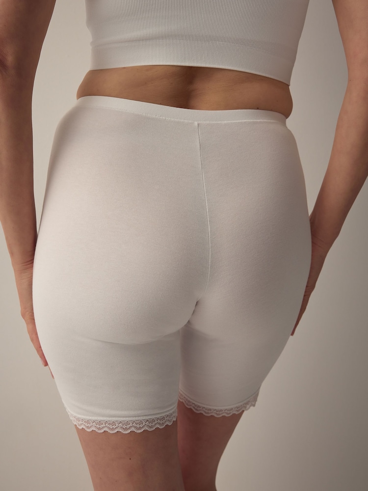 White Menopause Friendly Cooling Cotton Shorts - Image 3 of 3