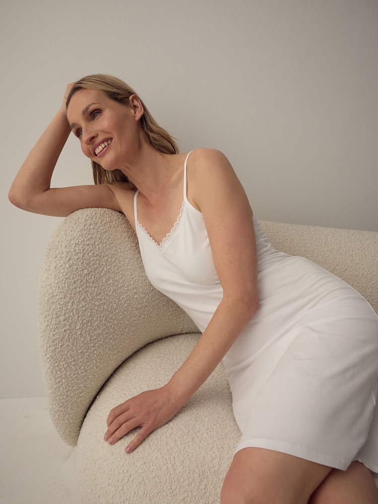Белый - Menopause Friendly Cooling Cotton Slip - Изображение 1 из 8