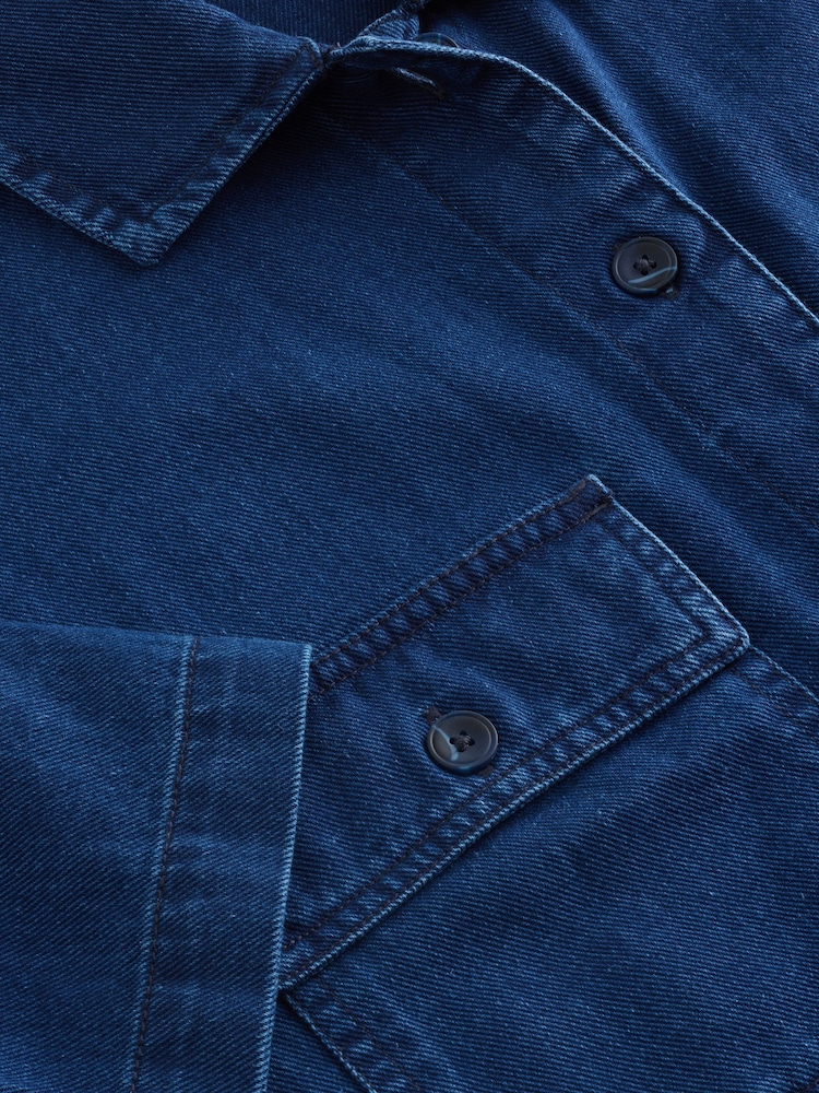 bleu foncé - Chemise légère en jean 100% coton - Image 7 of 8
