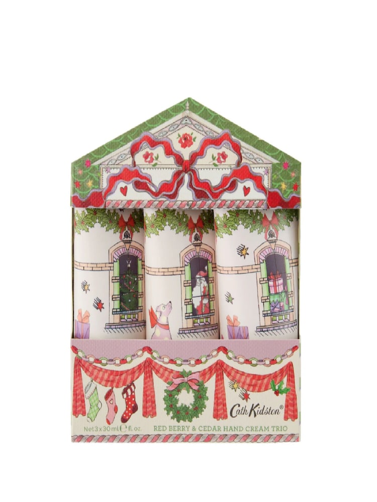 Cath Kidston A Dolls House Red Berry Cedar Hand Cream Trio 3 x 30ml - Image 1 of 2