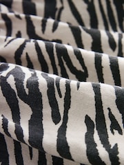 Zebra Printed Tie Front Denim Blouse - Image 7 of 8