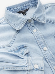 Bleach Blue Oversize Denim 100% Cotton Shirt - Image 6 of 7