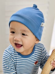 JoJo Maman Bébé Denim Cotton 3-Piece Body 100% Cotton Trousers and Hat Set - Image 3 of 8