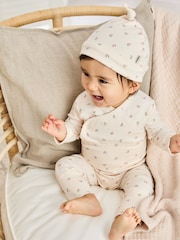 JoJo Maman Bébé Natural 3 Piece Body Trousers and Hat Set - Image 1 of 9