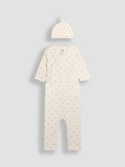 JoJo Maman Bébé Natural 3 Piece Body Trousers and Hat Set - Image 3 of 9