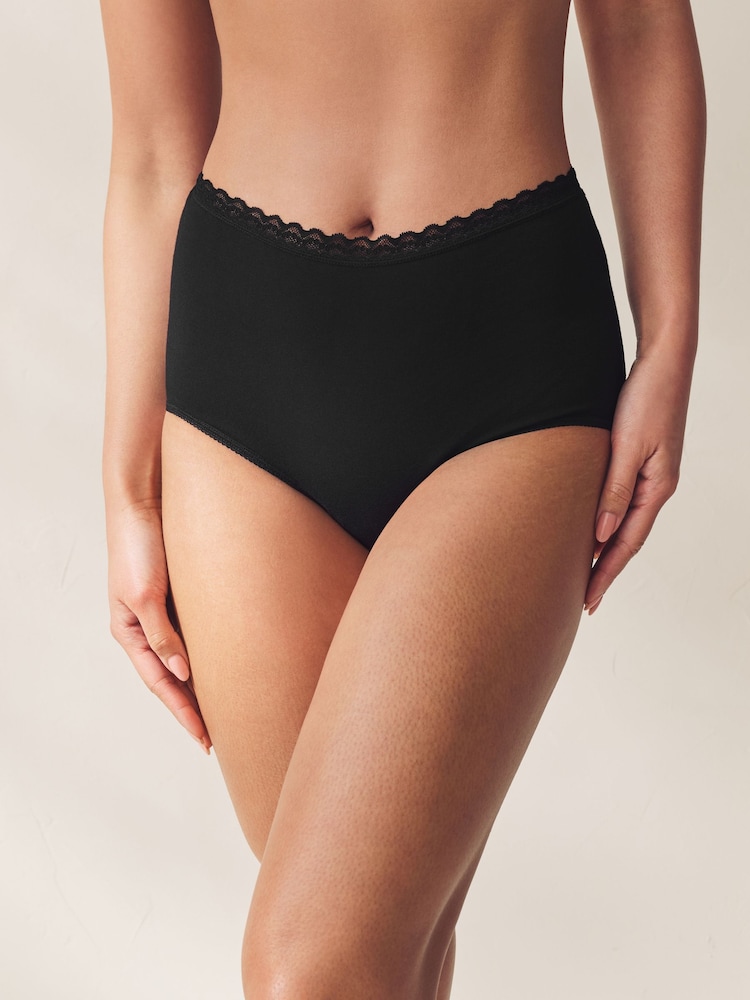 Schwarz - Menopause Friendly Cooling Cotton Full Knickers - Bild 1 von 8 Schwarz - Menopause Friendly Cooling Cotton Full Knickers - Bild 1 von 8