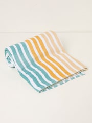 FatFace Green Beach Hut Beach Towel - Image 1 of 2