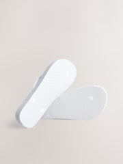 White Jewelled Beach Flip Flops - Image 7 of 7