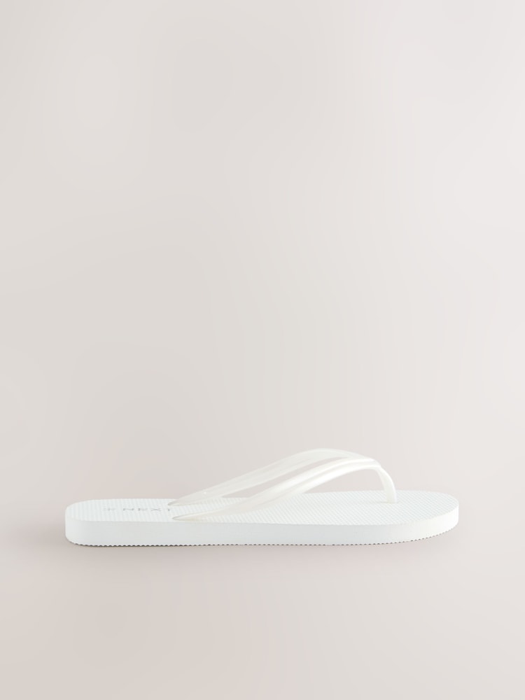 White Beach Flip Flops - Image 2 of 5